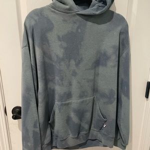 Blue Tie Dye Hooded Sweatshirt Hoodie Russell L